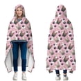 thumbnail image 1 of Wearable Blanket,French Bulldog Cute Bone Paw Print Hooded Wearable Flannel Blanket for Adults & Teens with Buckle,Winter Poncho Shawl Wrap Cape,50"x60", 1 of 5
