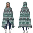 thumbnail image 1 of Wearable Blanket,Green Christmas Reindeer and Snowflake Pattern Hooded Wearable Sherpa Blanket for Adults & Teens,Winter Poncho Shawl Wrap Cape Thick Warm,50"x60", 1 of 5