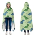 thumbnail image 1 of Wearable Blanket,Green Dinosaurs Bones Pattern Hooded Wearable Flannel Blanket for Adults & Teens with Buckle,Winter Poncho Shawl Wrap Cape,60"x80", 1 of 5