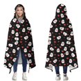 thumbnail image 1 of Wearable Blanket,Halloween Ghosts with Red Hearts Hooded Wearable Flannel Blanket for Adults & Teens,Winter Poncho Shawl Wrap Cape Cozy Anti-Pill,60"x80", 1 of 5