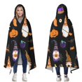 thumbnail image 1 of Wearable Blanket,Halloween Gnome Pattern Hooded Wearable Sherpa Blanket for Adults & Teens,Winter Poncho Shawl Wrap Cape Thick Warm,60"x80", 1 of 5