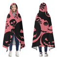 thumbnail image 1 of Wearable Blanket,Halloween Pink Spooky Pumpkins and Bats Hooded Wearable Flannel Blanket for Adults & Teens,Winter Poncho Shawl Wrap Cape Cozy Anti-Pill,50"x60", 1 of 5