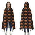 thumbnail image 1 of Wearable Blanket,Halloween Pumpkin & Bones Pattern Hooded Wearable Flannel Blanket for Adults & Teens,Winter Poncho Shawl Wrap Cape Cozy Anti-Pill,50"x60", 1 of 5