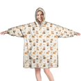 thumbnail image 1 of Wearable Blanket Hoodie,Corgi Costume and Bone Cream Oversized Sherpa Blanket Hoodie with Super Pockets,Super Warm Fuzzy Pullover for Women & Men, 1 of 6