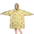 thumbnail image 1 of Wearable Blanket Hoodie,Corgi and Bone Yellow Pattern Oversized Sherpa Blanket Hoodie with Super Pockets,Super Warm Fuzzy Pullover for Women & Men, 1 of 6