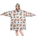 thumbnail image 1 of Wearable Blanket Hoodie,Football Helmet White Pattern Oversized Sherpa Blanket Hoodie with Super Pockets,Super Warm Fuzzy Pullover for Women & Men, 1 of 6