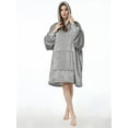 thumbnail image 1 of Wearable Blanket Hoodie, Oversized Sherpa Fleece Sweatshirt Blanket with Giant Hood Pocket and Sleeves for Adult, Warm & Cozy Grey Blanket, 1 of 6