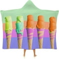 thumbnail image 1 of Wearable Blanket Hoodie Oversized Soft Warm Hooded Blanket Ice Cream Rainbow Gradient Blanket Throw Wrap Poncho for Women, 1 of 6