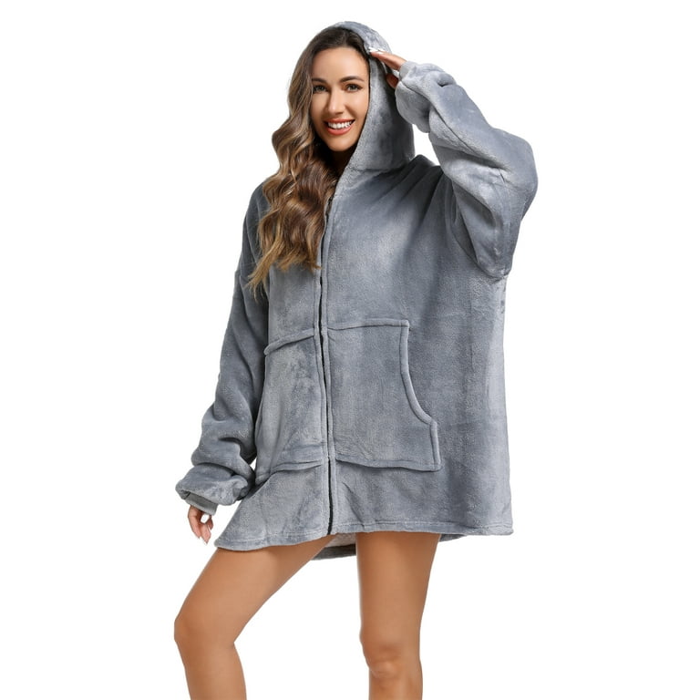 Wearable Blanket Hoodie, Comfy Oversized Flannel Blanket Hoodie for Adults  - Lifewit – Lifewitstore