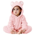 thumbnail image 1 of Wearable Blanket Hoodie, Plush Teddy One Piece Bear Suit for Baby, Girls and Boys,Fluffy, Warth Hood, Button-Front Closure, 1 of 6