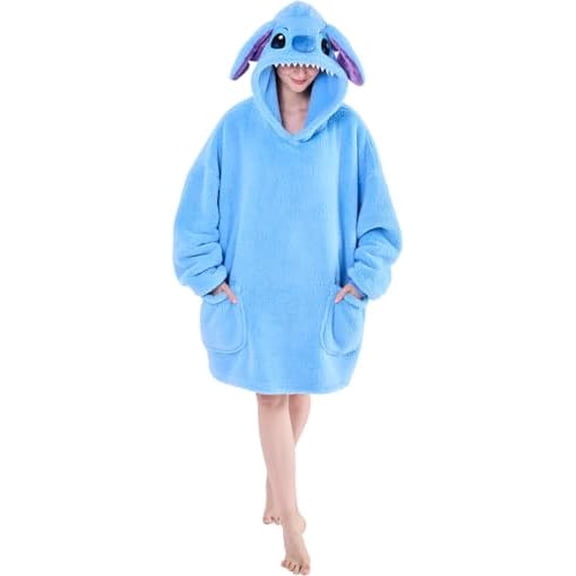 Wearable Blanket Hoodie Sherpa Hoodie Blanket for Women Men Warm Oversized Sweatshirt with Pockets