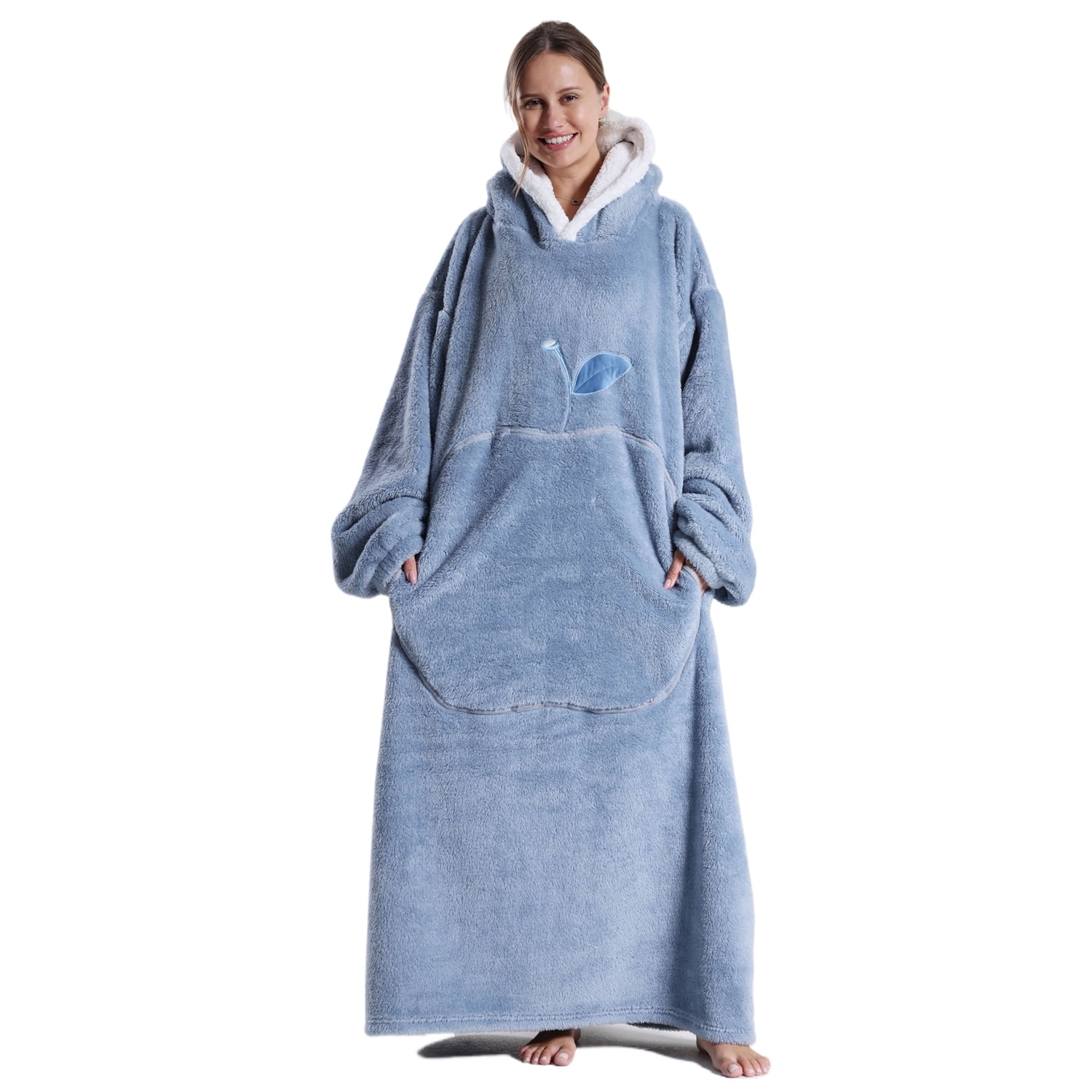 Wearable Blanket Hoodie for Women Men Adult Oversized Hooded Blanket Cozy Sweater Super Soft Comfortable Wearable Blanket with Sleeves Hoodie Sweatshirt with Pockets