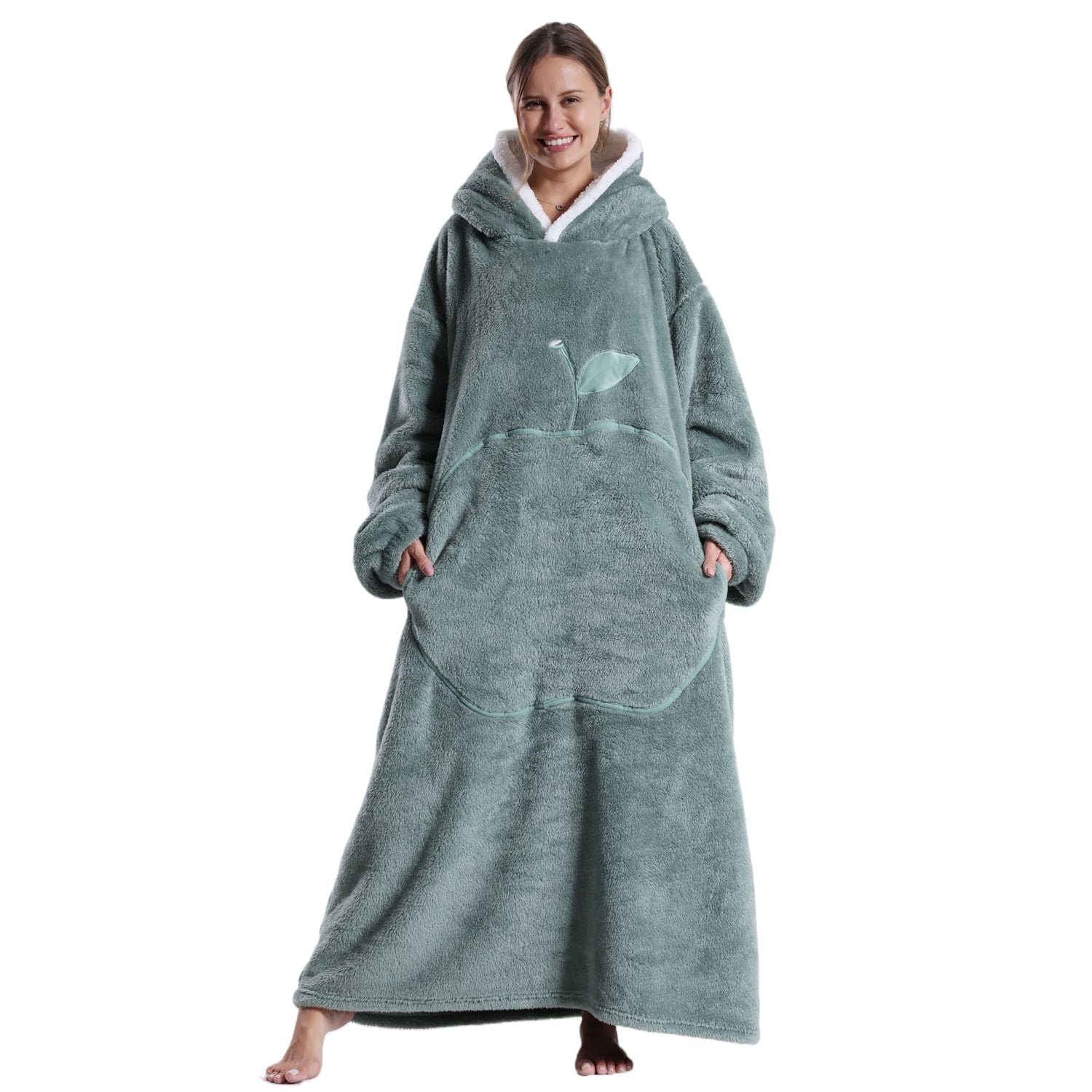 Wearable Blanket Hoodie for Women Men Adult Oversized Hooded Blanket Cozy Sweater Super Soft Comfortable Wearable Blanket with Sleeves Hoodie Sweatshirt with Pockets