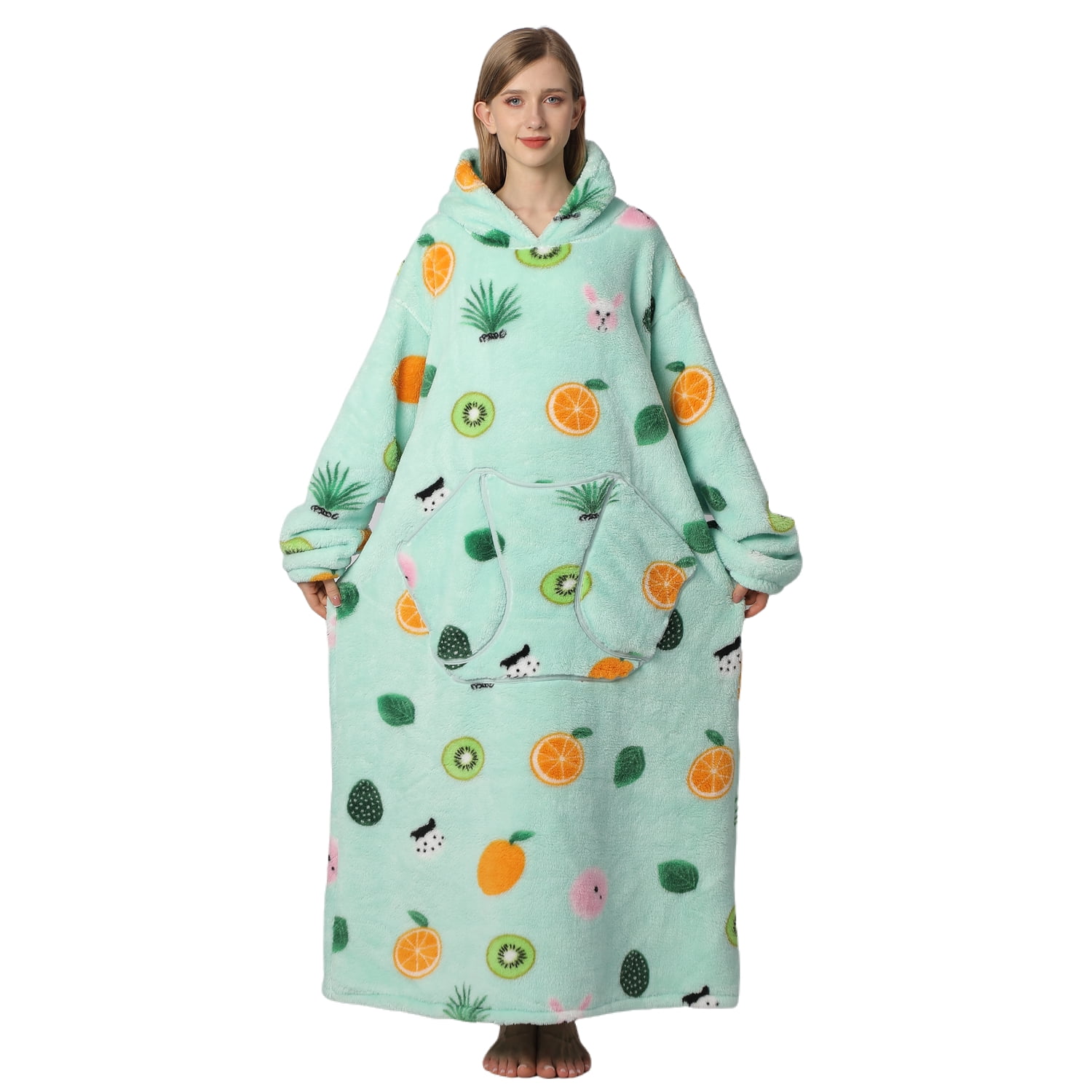 Wearable Blanket Hoodie for Women Men Adult Oversized Hooded Blanket Cozy Sweater Super Soft Comfortable Wearable Blanket with Sleeves Hoodie Sweatshirt with Pockets
