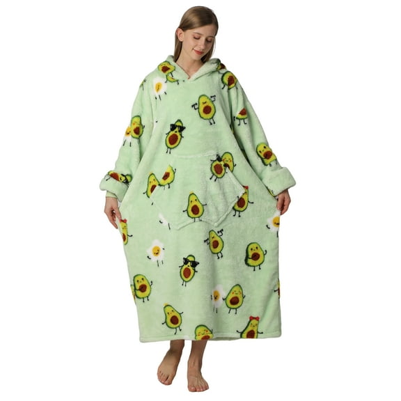 Wearable Blanket Hoodie for Women Men Adult Oversized Hooded Blanket Cozy Sweater Super Soft Comfortable Wearable Blanket with Sleeves Hoodie Sweatshirt with Pockets