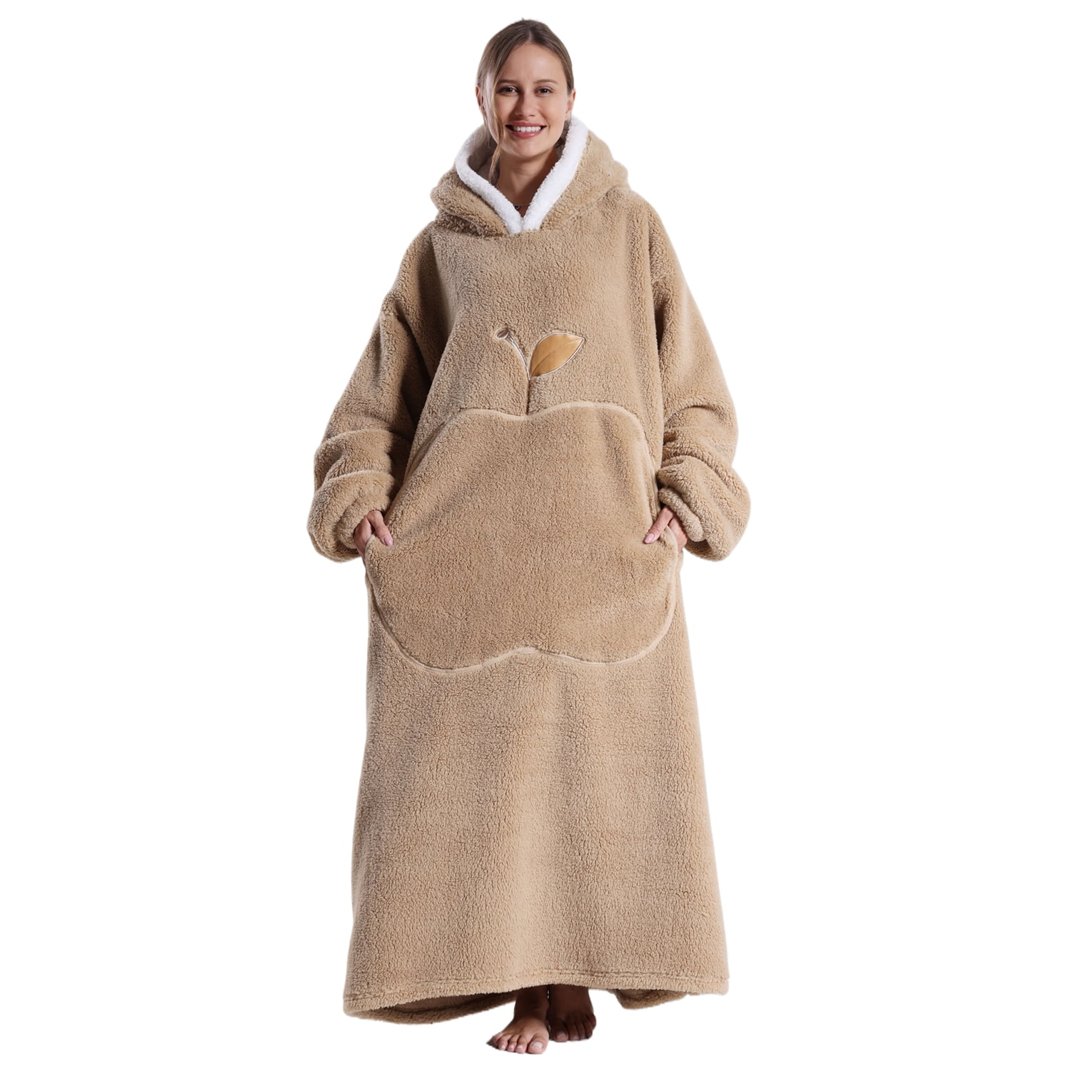Wearable Blanket Hoodie for Women Men Adult Oversized Hooded Blanket Cozy Sweater Super Soft Comfortable Wearable Blanket with Sleeves Hoodie Sweatshirt with Pockets