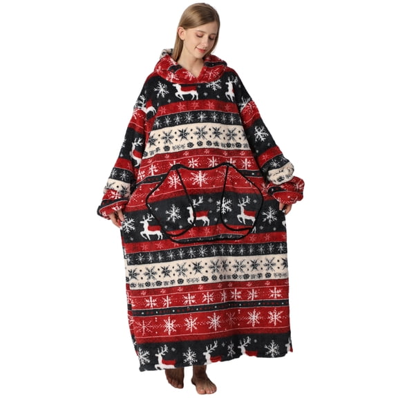 Wearable Blanket Hoodie for Women Men Adult Oversized Hooded Blanket Cozy Sweater Super Soft Comfortable Wearable Blanket with Sleeves Hoodie Sweatshirt with Pockets
