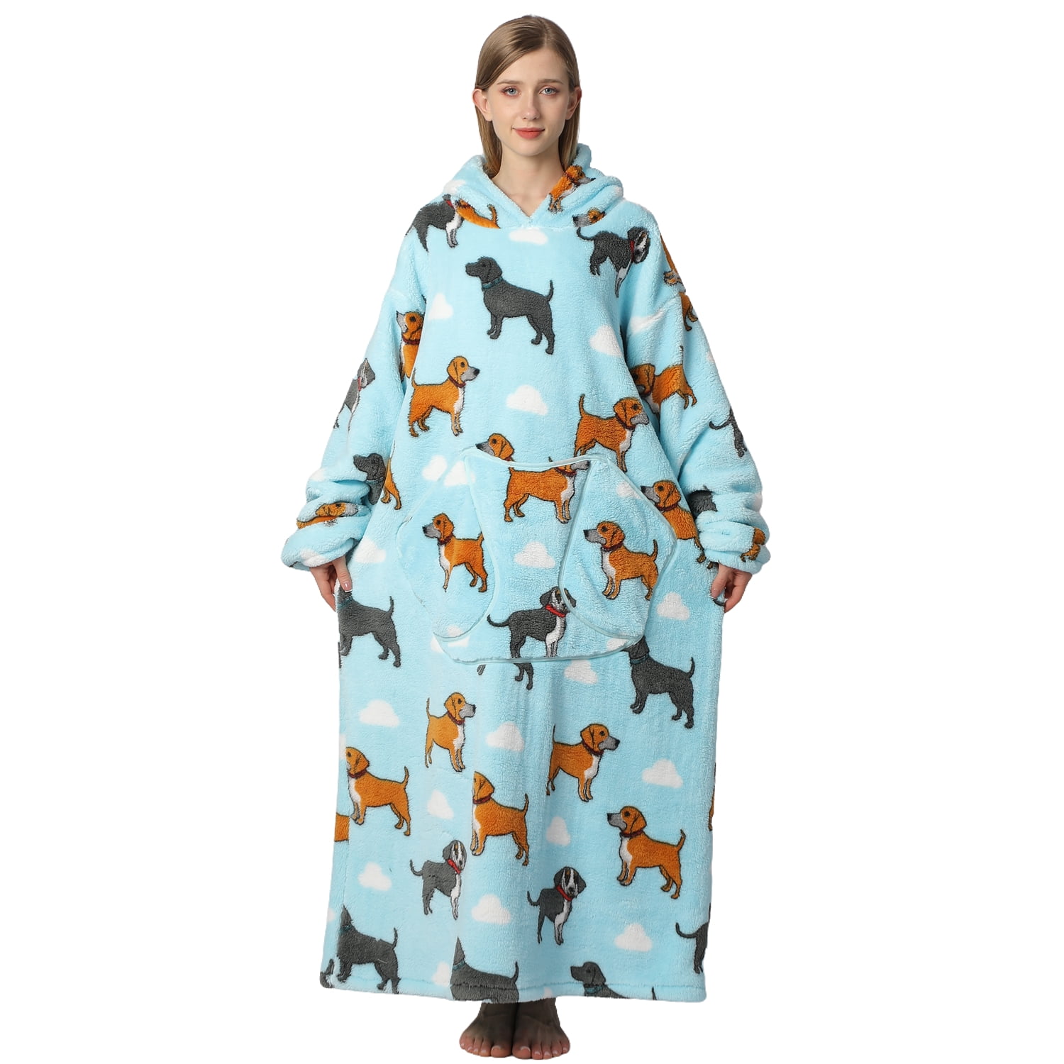 Wearable Blanket Hoodie for Women Men Adult Oversized Hooded Blanket Cozy Sweater Super Soft Comfortable Wearable Blanket with Sleeves Hoodie Sweatshirt with Pockets