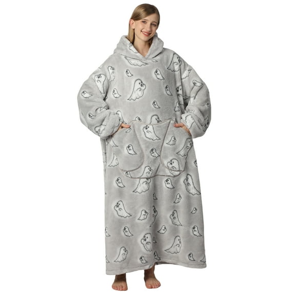 Wearable Blanket Hoodie for Women Men Adult Oversized Hooded Blanket Cozy Sweater Super Soft Comfortable Wearable Blanket with Sleeves Hoodie Sweatshirt with Pockets