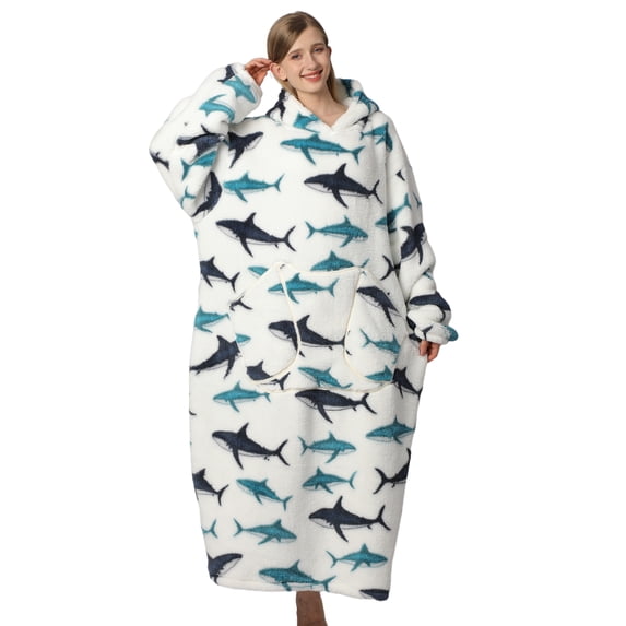 Wearable Blanket Hoodie for Women Men Adult Oversized Hooded Blanket Cozy Sweater Super Soft Comfortable Wearable Blanket with Sleeves Hoodie Sweatshirt with Pockets