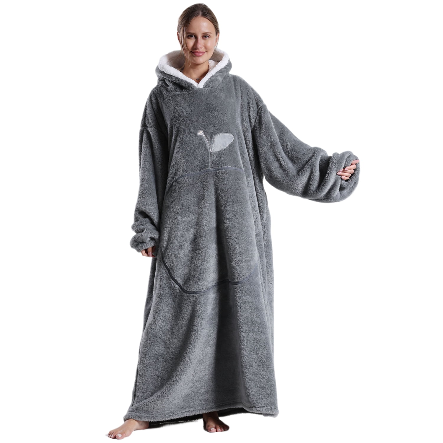 Wearable Blanket Hoodie for Women Men Adult Oversized Hooded Blanket Cozy Sweater Super Soft Comfortable Wearable Blanket with Sleeves Hoodie Sweatshirt with Pockets