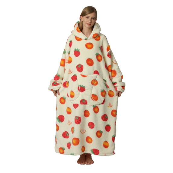 Wearable Blanket Hoodie for Women Men Adult Oversized Hooded Blanket Cozy Sweater Super Soft Comfortable Wearable Blanket with Sleeves Hoodie Sweatshirt with Pockets