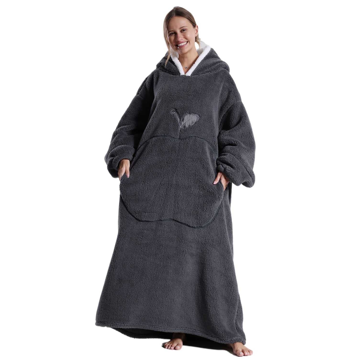Wearable Blanket Hoodie for Women Men Adult Oversized Hooded Blanket Cozy Sweater Super Soft Comfortable Wearable Blanket with Sleeves Hoodie Sweatshirt with Pockets