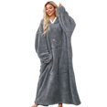 thumbnail image 1 of Wearable Blanket Hoodie for Adult Plush Blanket Sweatshirt Navy Blue One size, 1 of 10