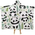 thumbnail image 1 of Wearable Blanket Hoodie for Adults & Kids, Cute Panda Robe Cloak Throw Poncho Flannel Warm Wrap Cape-C4-50x60, 1 of 6