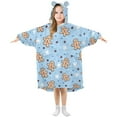 thumbnail image 1 of Wearable Blanket Hoodie for Gingerbread Man Pattern Flannel Hooded Blanket with Pockets and Sleeves Suitable, 1 of 7