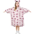 thumbnail image 1 of Wearable Blanket Hoodie for Kids Balloon Daisy Dog Pattern Flannel Hooded Blanket with Pockets and Sleeves Suitable for Boys and Girls, 1 of 7