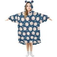 thumbnail image 1 of Wearable Blanket Hoodie for Kids Baseball Flannel Hooded Blanket with Pockets and Sleeves Suitable for Boys and Girls, 1 of 7