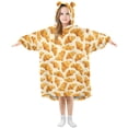 thumbnail image 1 of Wearable Blanket Hoodie for Kids Croissant Flannel Hooded Blanket with Pockets and Sleeves Suitable for Boys and Girls, 1 of 7