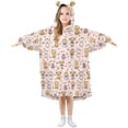 thumbnail image 1 of Wearable Blanket Hoodie for Kids Cute Dogs and Cats Flannel Hooded Blanket with Pockets and Sleeves Suitable for Boys and Girls, 1 of 7