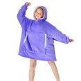 thumbnail image 1 of Wearable Blanket Hoodie for Kids, Flannel Sherpa Fleece Blanket Sweatshirt, 1 of 6