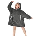 thumbnail image 1 of Wearable Blanket Hoodie for Kids, Flannel Sherpa Fleece Blanket Sweatshirt, 1 of 6