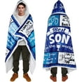thumbnail image 1 of Wearable Blanket Hoodie for Son, Son Birthday Gifts from Mom Dad Parents, Soft Blue Throw Son Blankets for Christmas Graduation Ceremony, 1 of 6