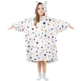 thumbnail image 1 of Wearable Blanket Hoodie for Whimsical Stars Flannel Hooded Blanket with Pockets and Sleeves Suitable, 1 of 7