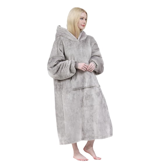 Wearable Blanket Hoodie for Women Men, Oversized Sherpa Fleece Hooded Blanket Sweatshirt for Adults, One Size Fits All