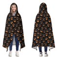 thumbnail image 1 of Wearable Blanket,Jack Lantern Faces Halloween Pattern Hooded Wearable Flannel Blanket for Adults & Teens,Winter Poncho Shawl Wrap Cape Cozy Anti-Pill,50"x60", 1 of 5