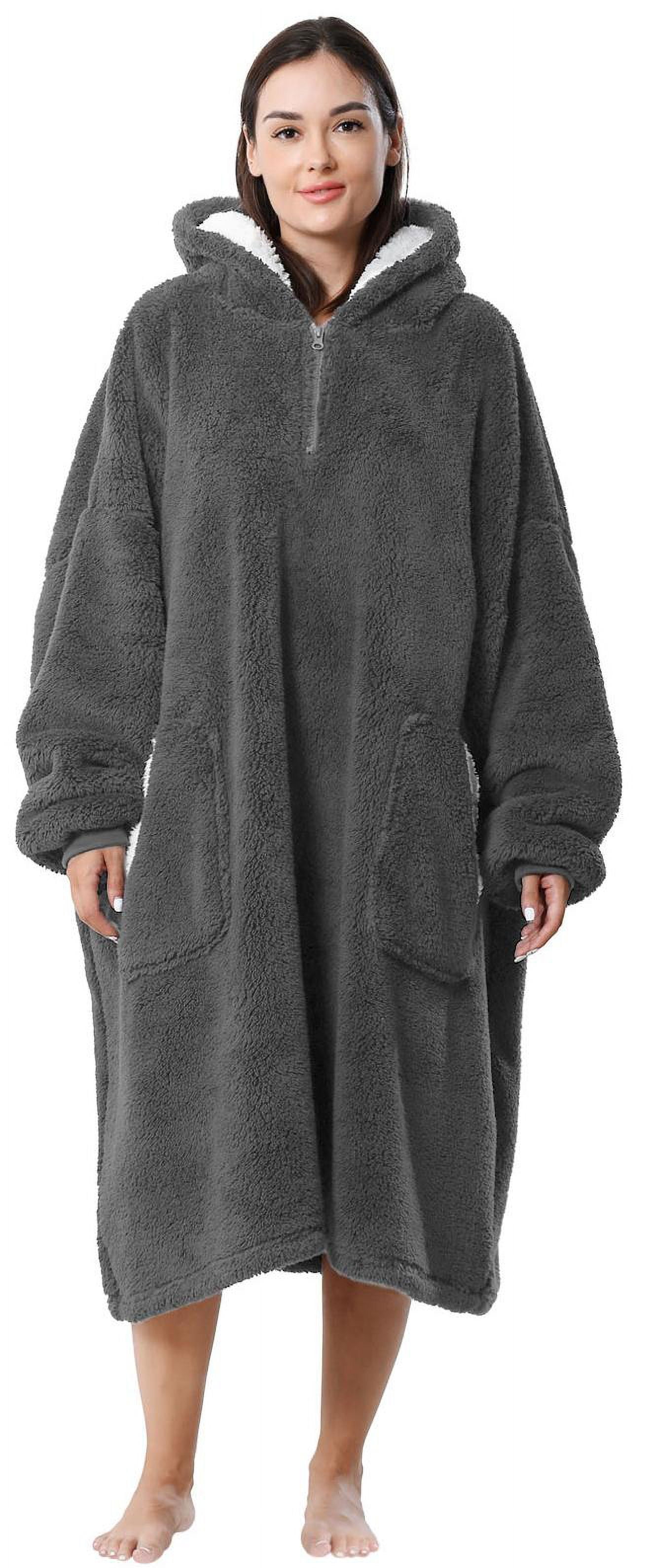 Wearable Blanket, LOFIR Blanket Hoodies, Soft Warm Fleece Wearable Blanket Adult with Pocket