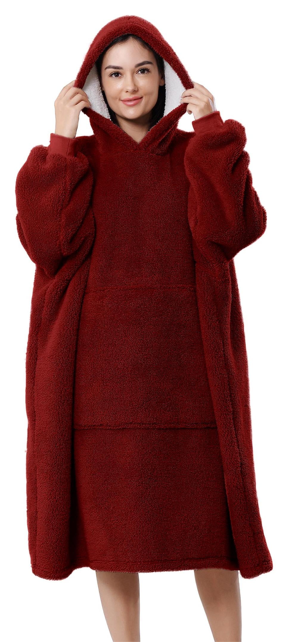 Wearable Blanket, LOFIR Blanket Hoodies, Soft Warm Fleece Wearable Blanket Adult with Pocket