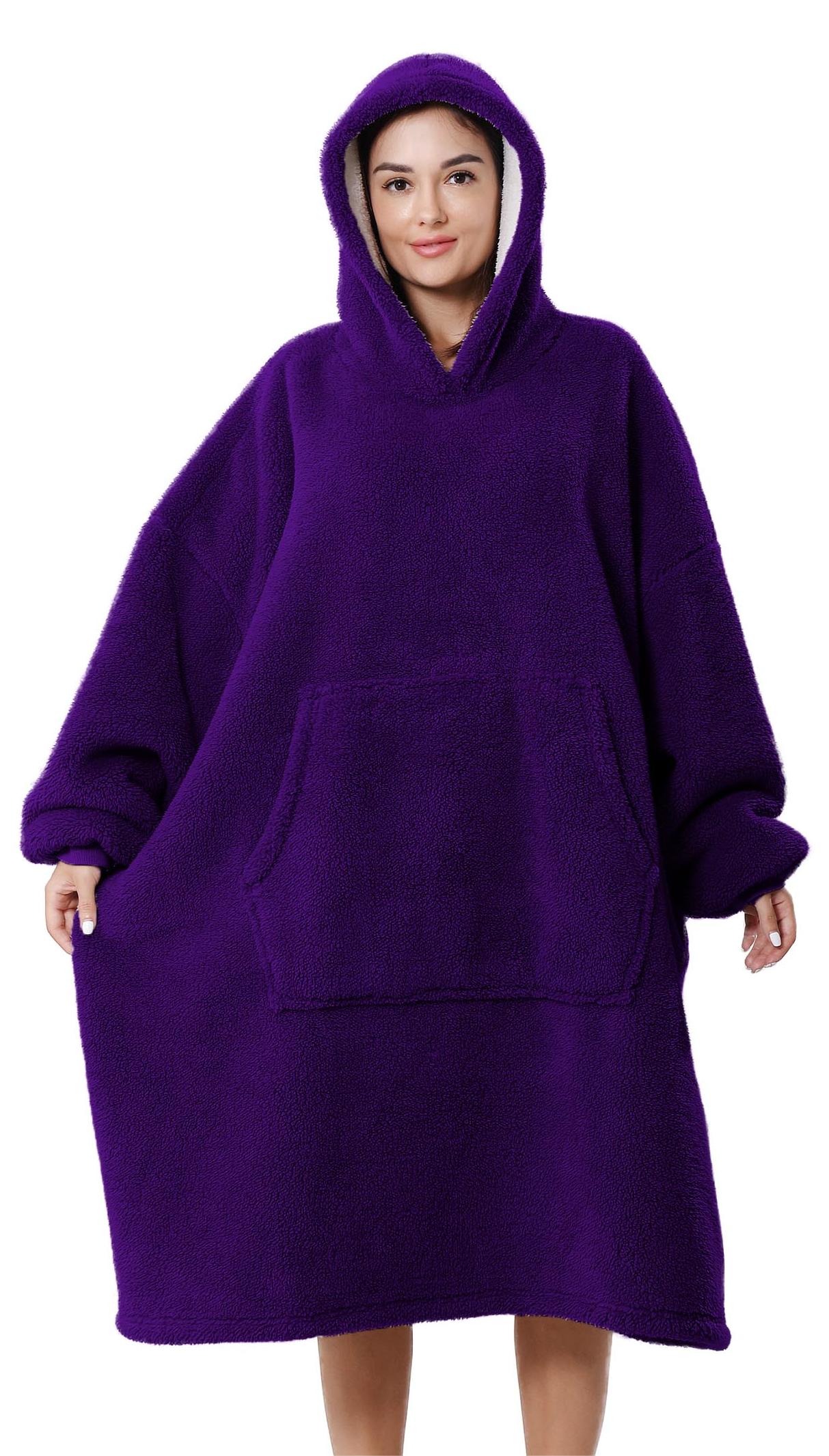 Wearable Blanket, LOFIR Blanket Hoodies, Soft Warm Fleece Wearable Blanket Adult with Pocket