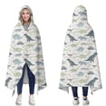 thumbnail image 1 of Wearable Blanket,LightColor Cartoon Dinosaurs Pattern Hooded Wearable Sherpa Blanket for Adults & Teens,Winter Poncho Shawl Wrap Cape Thick Warm,60"x80", 1 of 5