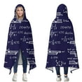 thumbnail image 1 of Wearable Blanket,Math Equations Engineering Diagrams Navy Pattern Hooded Wearable Flannel Blanket for Adults & Teens,Winter Poncho Shawl Wrap Cape Cozy Anti-Pill,50"x60", 1 of 5