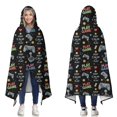thumbnail image 1 of Wearable Blanket,Multicolor Controllers Games Icons Black Pattern Hooded Wearable Flannel Blanket for Adults & Teens,Winter Poncho Shawl Wrap Cape Cozy Anti-Pill,60"x80", 1 of 5