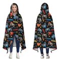 thumbnail image 1 of Wearable Blanket,Multicolor Controllers Games Text Black Pattern Hooded Wearable Flannel Blanket for Adults & Teens,Winter Poncho Shawl Wrap Cape Cozy Anti-Pill,50"x60", 1 of 5