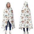 thumbnail image 1 of Wearable Blanket,Mushroom Fairy Princess Pattern Hooded Wearable Sherpa Blanket for Adults & Teens,Winter Poncho Shawl Wrap Cape Thick Warm,50"x60", 1 of 5