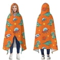 thumbnail image 1 of Wearable Blanket,Orange Cartoon Dinosaurs Rockets Planets Pattern Hooded Wearable Flannel Blanket for Adults & Teens,Winter Poncho Shawl Wrap Cape Cozy Anti-Pill,50"x60", 1 of 5