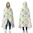 thumbnail image 1 of Wearable Blanket,Pastel Princess Flower Pattern Hooded Wearable Flannel Blanket for Adults & Teens,Winter Poncho Shawl Wrap Cape Cozy Anti-Pill,60"x80", 1 of 5
